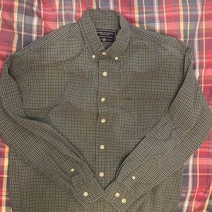 Men’s American Eagle Outfitters casual button down long sleeve Gray/Green Small